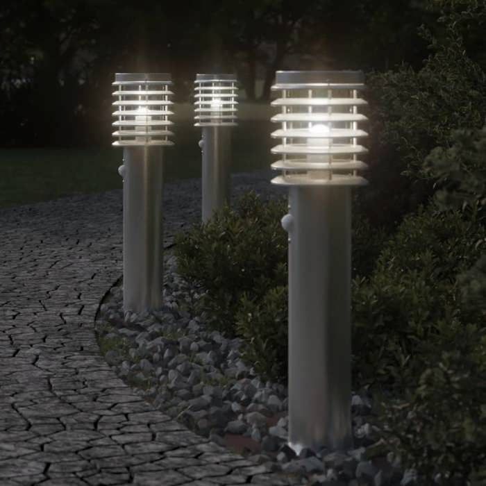 vidaXL Lampadaire d'extérieur avec capteur acier inoxydable éclairage au sol d'extérieur éclairage au sol de 4006367