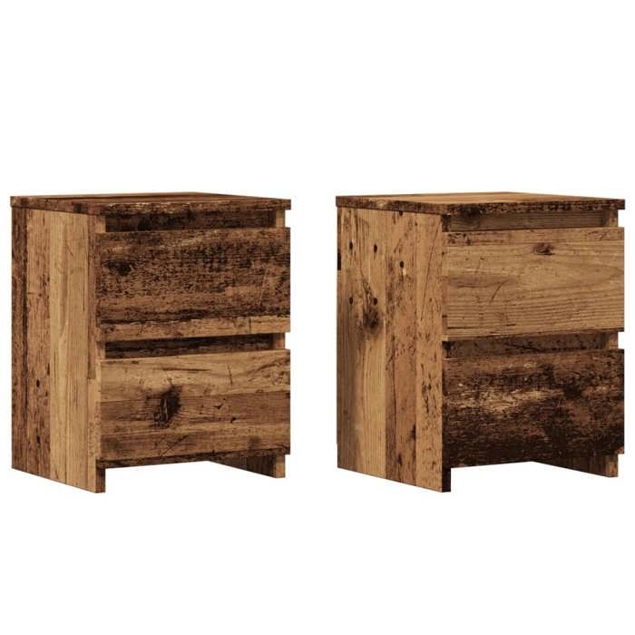Lot de 2 Tables de Nuit polyvalente - Tables de chevet - BELLE - vieux bois 30x30x40 cm - Bois dingénierie DECO M3039614