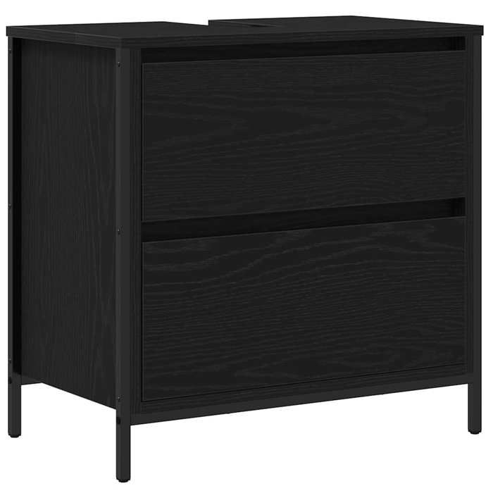 VENTE-FLASH Meuble de salle de bain - Meuble dévier/grand espace - lavabo tiroirs chêne noir 60x345x60 cm @3887899
