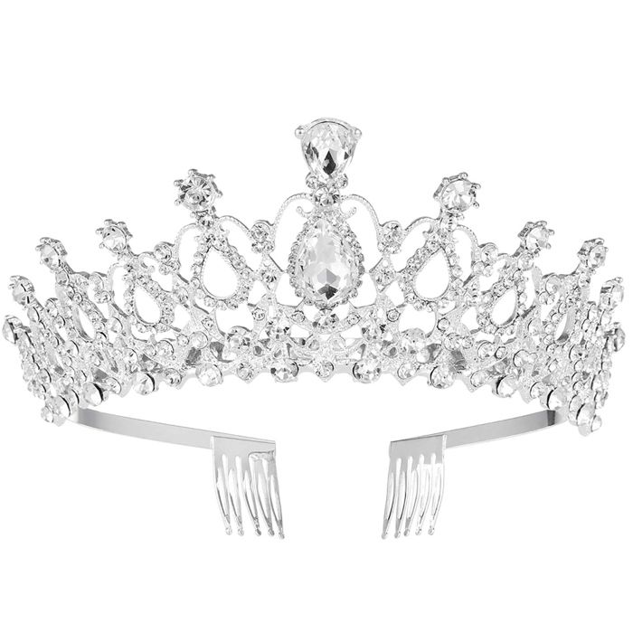 Couronne Diadme Cristal Femme Fille pour Mariage Bal Anniversaire Label