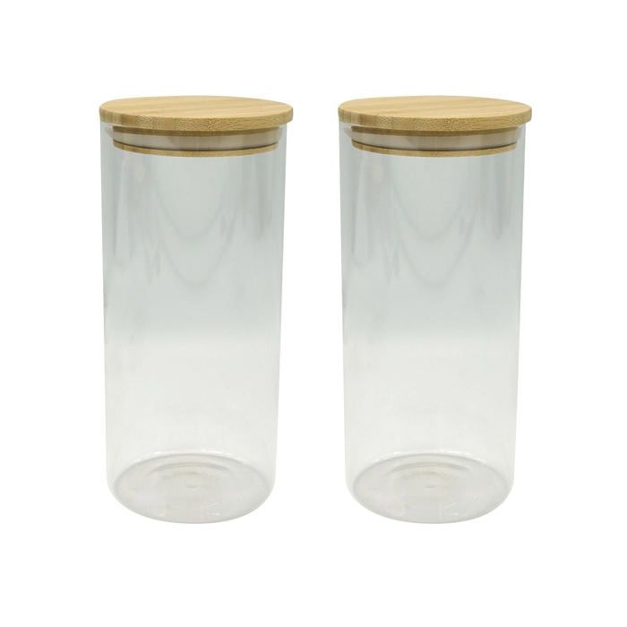 Lot de 2 boîtes de conservation verre 1L avec 2 ustensiles de cuisine Fackelmann Nature Divers