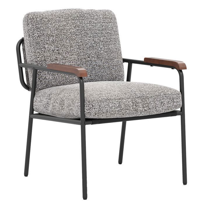 GIANTEX Fauteuil de Salon avec Coussin Dorsal Chaise avec Dossier et Accoudoirs en Bois Cadre en Métal pour Chambre Bureau GIANTEX Fauteuil de Salon avec Coussin Dorsal Chaise avec Dossier et Accoudoirs en Bois Cadre en Métal pour Chambre Bureau