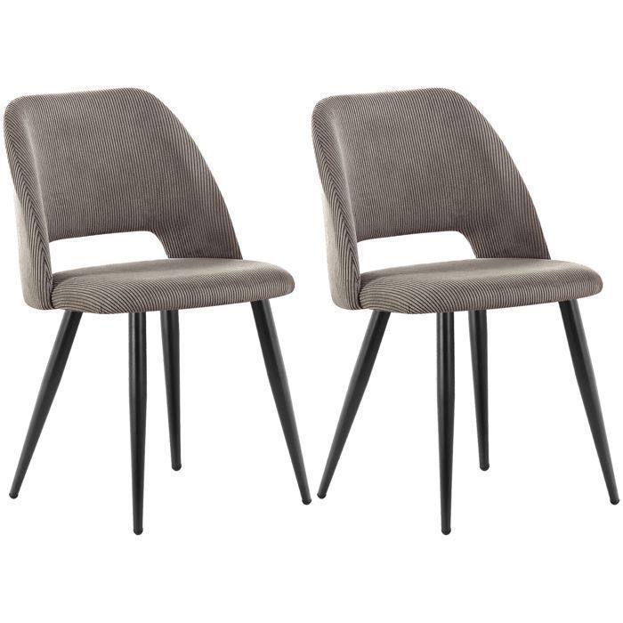 WAFTING Lot de 2 Chaises de Salle à Manger en Velours Chaise Rembourrée avec Pieds Indépendants Marron