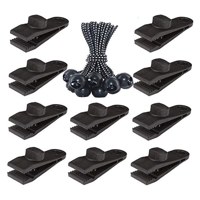 Memkey – Lot de 10 crochets de tente en plastique – Clips C haute résistance – Pour escalade, pêche et camping – Dimensions 16 x 20 x 12 mm
