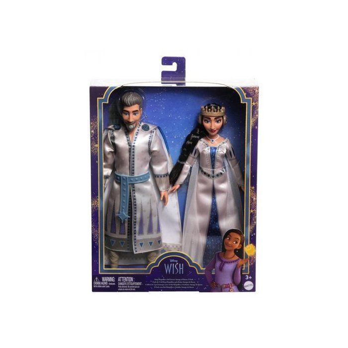 Wish - Coffret Poupees Roi Magnifico et Reine Amaya de Rosas - Personnages Film articules - Set Jouet Enfant et Carte Wish - Coffret Poupees Roi Magnifico et Reine Amaya de Rosas - Personnages Film articules - Set Jouet Enfant et Carte