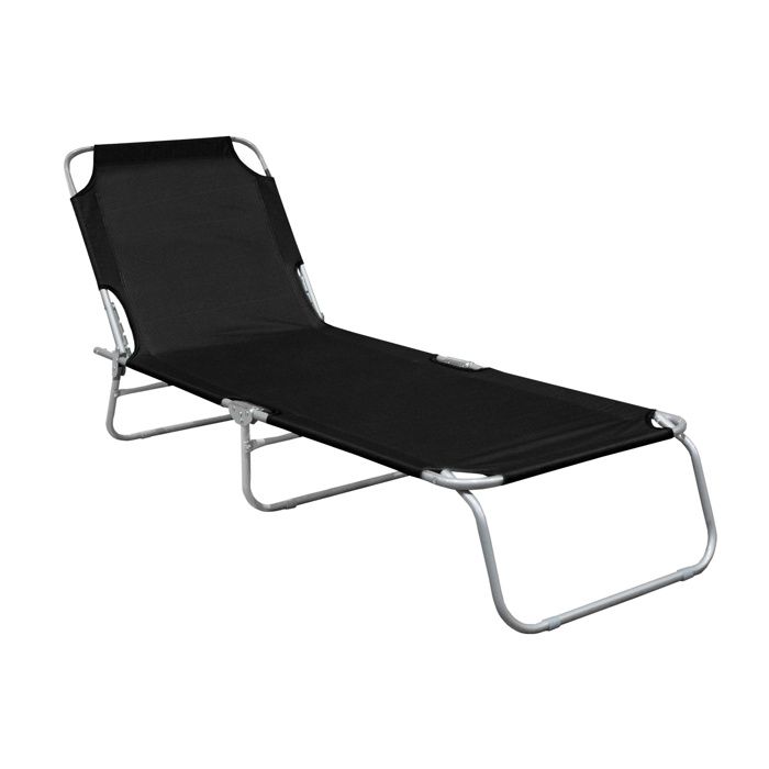 Linder Exclusiv Chaise longue de jardin réglable Noire