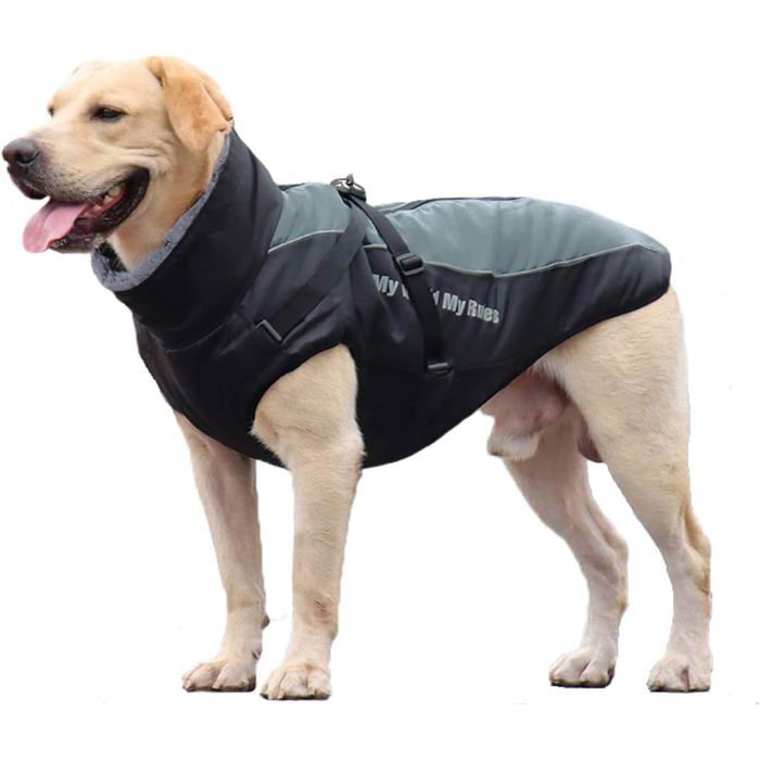 Comparer les prix de Manteau dhiver pour chien - VETOBIOL - Imperméable - Réfléchissant - Réglable - XL - Gris - Oxford - Polyester - Coton