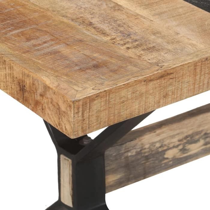 Table cuisine CLOUD Brun Table à manger - Design Élégant - 160x80x76 cm - Bois de manguier brut tt406
