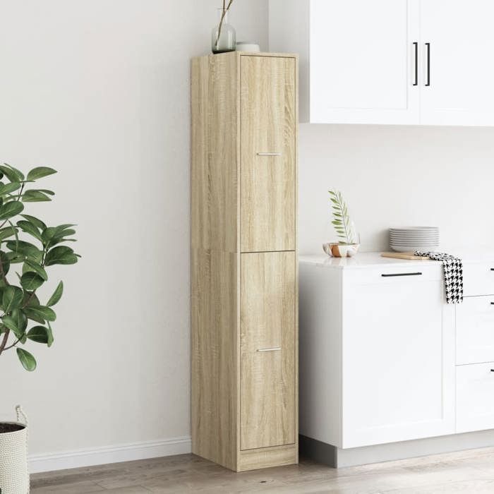 Moderne Armoire dapothicaire BURKE Buffet haut chêne sonoma bois dingénierie 30x41x174.5 cm AA1111