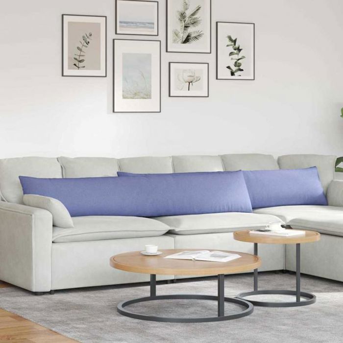 Coussin de canapé - VIDAXL - 200 x 40 cm - Bleu denim - Lot 2 pcs - Rectangulaire