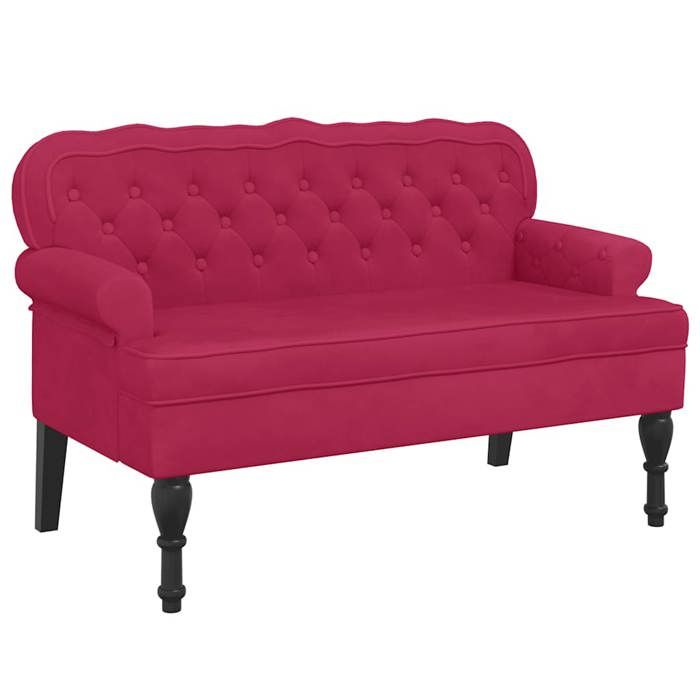 Les Soldes Banc avec dossier（2 places) - CLOUD - Sofa double - bordeaux 1195x645x75 cm velours J7718