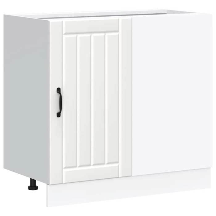 En solde Meuble bas de cuisine Lucca Cabinet de cusine avec rangement blanc bois dingénierie A1318