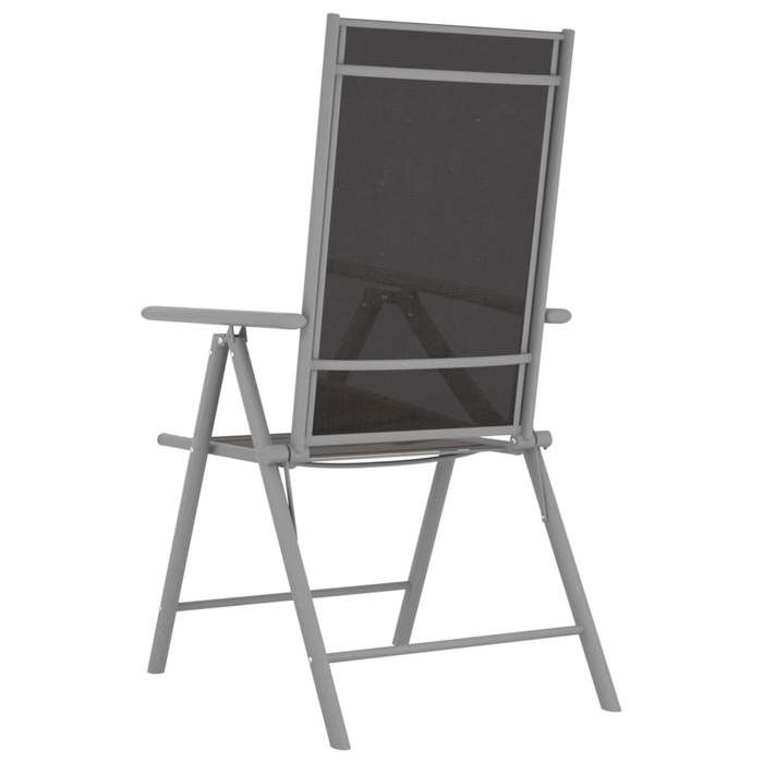 Maison SoldesChaises de jardin pliables Chaise de Détente - Siège de jardin lot de 2 Textilène Noir - L54xP73xH107cm Moderne