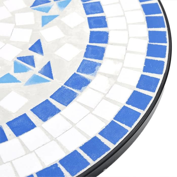Table Balcon/Terrasse Bleu - Magnifique Table de bistro élégante - VENDUE SEULE - mosaïque bleu et blanc Ø50x70cm céramique -t574721