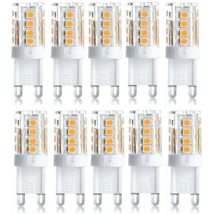 Ampoules LED G9 - Lot de 10 ampoules - 5 W - Blanc chaud et froid - Économie dénergie - Durée de vie 30 000 heures