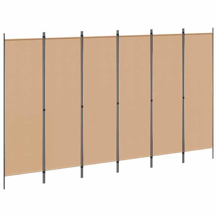 vidaXL Paravent à 6 panneaux Beige 300 x 180 cm Tissu 42039196