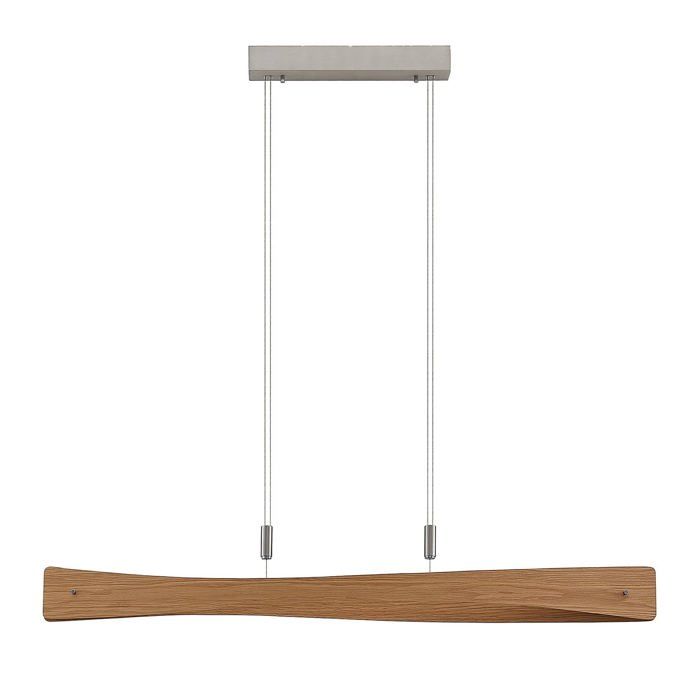 LED Suspension Beazina à intensité variable (Moderne) en Marron Métal e. a. pour Salon & Salle manger (1 lampe à) bois suspension