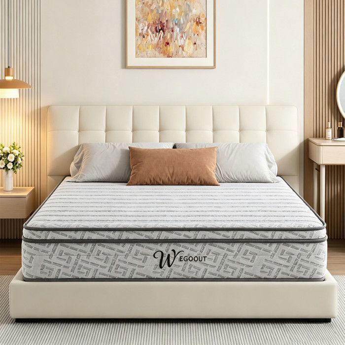 Matelas 140x190 cm Luxueux Mousse et Ressorts Épais 27cm Sommeil Indépendant 10 Zones Soutien Parfait Durable et Respirant