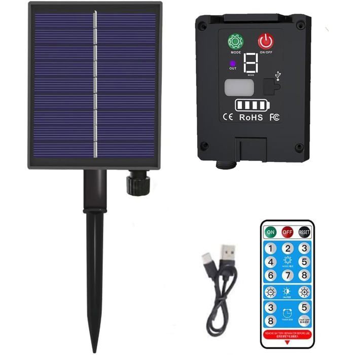 Panneau Solaire Pour Guirlande Exterieur 1200Mah Panneau Pour Guirlande Solaire Avec Télécommande Etanche Boîte De Contrôle [Ji169]