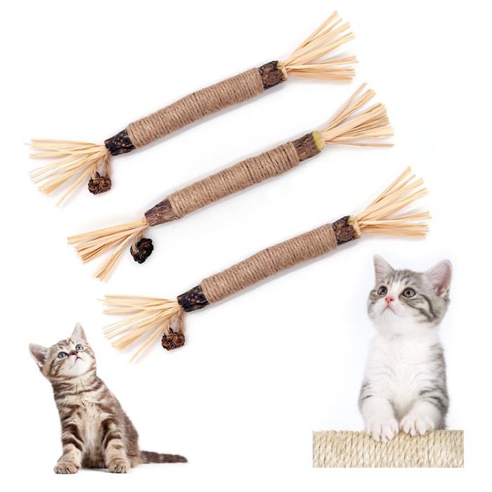 Bâtonnets à mâcher pour chat pour lhygiène buccale et la mauvaise haleine (3 pièces)