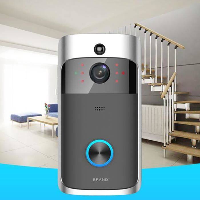 Sonnette Vidéo Sans Fil Étanche, Carillon Sans Fil avec Caméra WiFi
