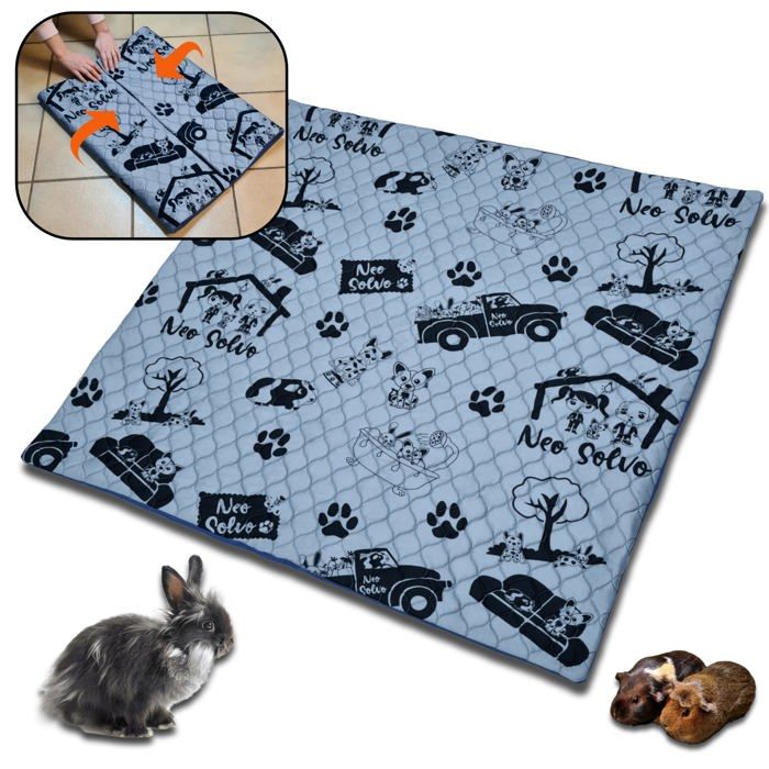 Meilleurs prix pour NEO SOLVO Tapis Litière Polaire pour Cochon d'Inde et Lapin  -  Absorbant et Imperméable - 105x105cm - C&C 3x3
