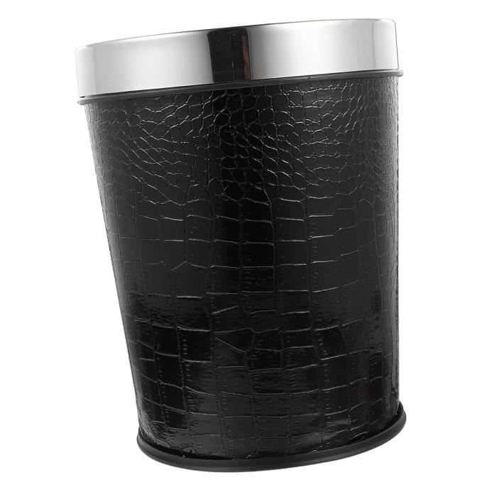 HOLIDYOYO Poubelle Rétro Ronde 12L Avec Couvercle Basculant - Bac à Déchets Rustique Chic Marron Clair Pour Salle De Bain Et Cuisine