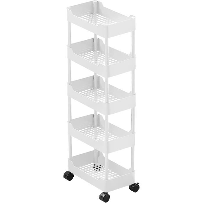 Chariot De Rangement Roulant Samuliy - 3 Niveaux Avec Roulettes, Organisateur Mobile Pour Livres Et Fournitures