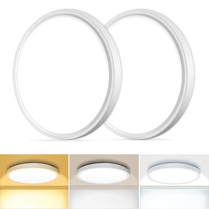 Kit 2 Plaques Plafonniers Ronds Noirs - Support Suspension Luminaire, Acier, Pour Chambre, Salon, Décoration