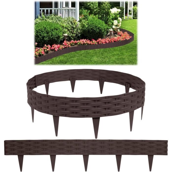 Bordure De Pelouse Invisible Einfeben - 25 M X 10 Cm, Plastique PE Flexible, Pour Parterres, Allées, Arbres