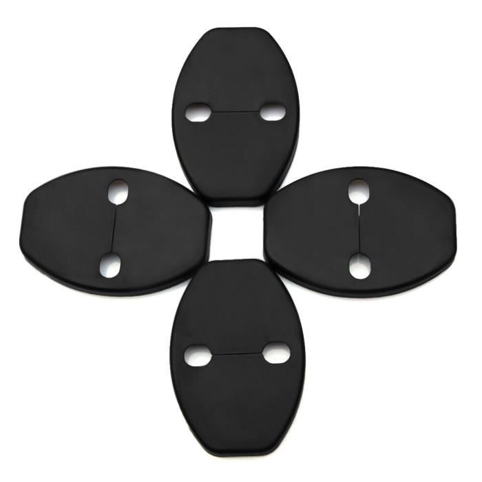 Pour FR Noir  4 Pièces Couvercle De Serrure De Porte De Voiture Proteger La Boucle Couvercle Loquet Arret Antirouille~p134813034