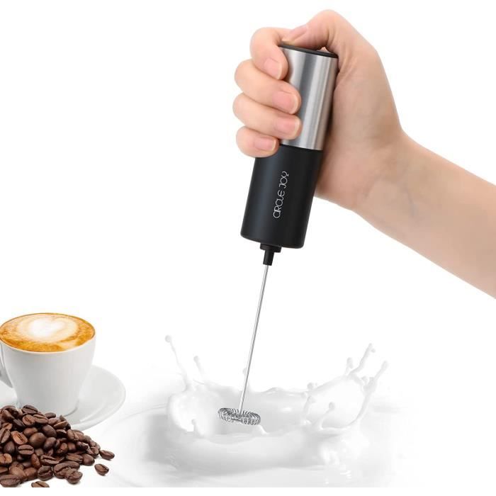 Mousseur à Lait électrique Portable - Avec 3 Têtes De Fouet Différentes | Pour Café, Cappuccino, Latte, Chocolat Chaud