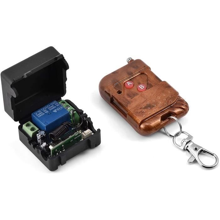 Interrupteur Relais Sans Fil 2 Canaux 10A 12V-48V - Télécommande 433MHz Ouvre-Porte Garage