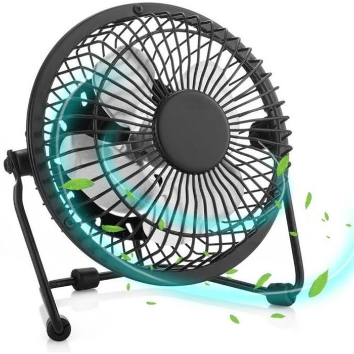 Ventilateur de bureau - E.F.CONNECTION - Mini USB Silencieux - Pivotante 360° - Noir - E F Connection