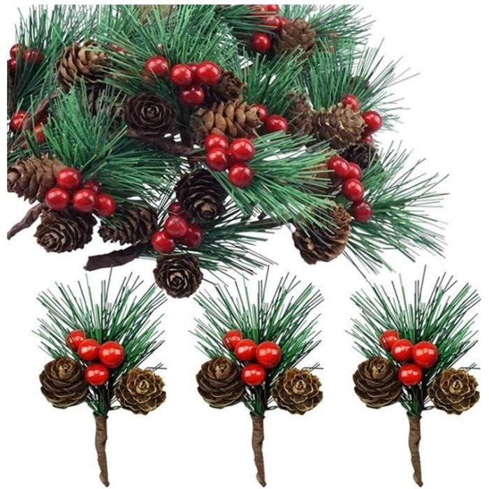 Lot De 100 Mini Baies De Houx Artificielles Givrées Pour Décoration De