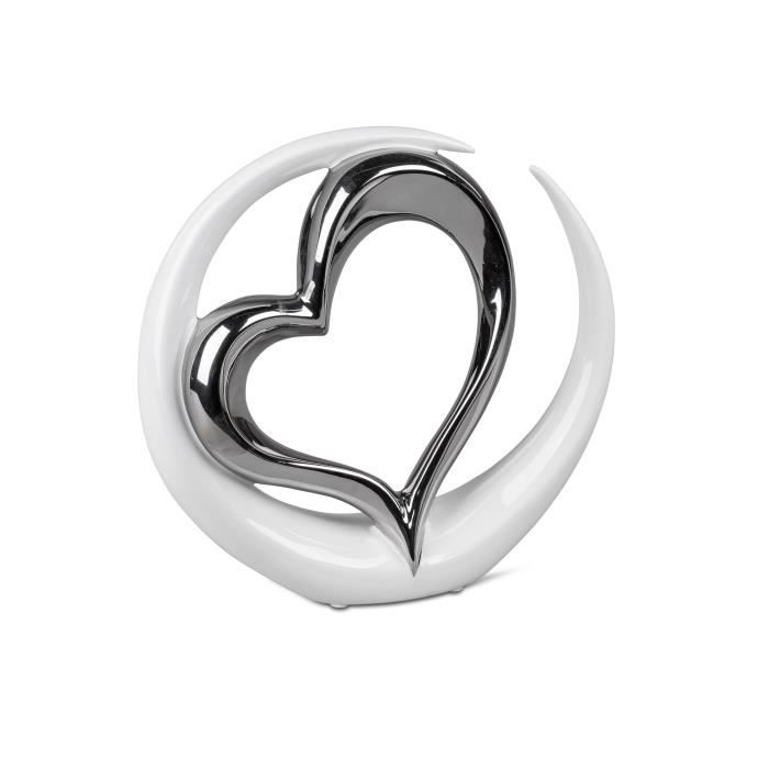 Statuette Céramique Mains Et Cœurs Rouges – Déco 23 Cm, TDK IMPORT