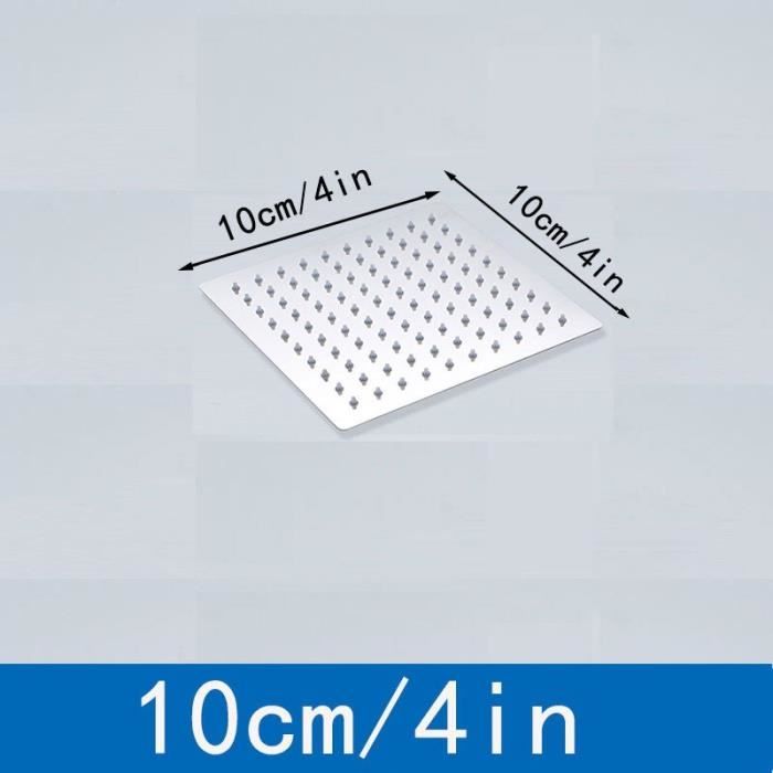 Pommeau De Douche Carré 30x30cm LED - Acier Inoxydable Plaqué, Buses Silicone, Changement Couleur Selon Température