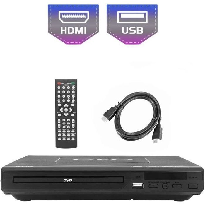 Lecteur DVD pour TV, DVD / CD / MP3 avec Prise USB, Sortie HDMI et AV  (câble HDMI et AV Inclus), télécommande (sans Blu-Ray) - Cdiscount TV Son  Photo