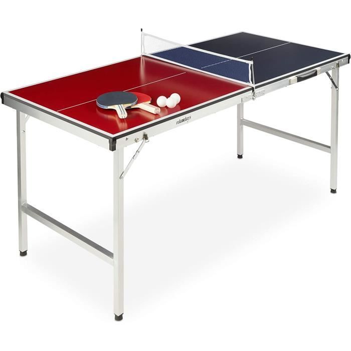Table Ping-Pong Pliable 152cm - Avec Filet, Raquettes & Balles | Aluminium & MDF, Idéal Intérieur/Extérieur