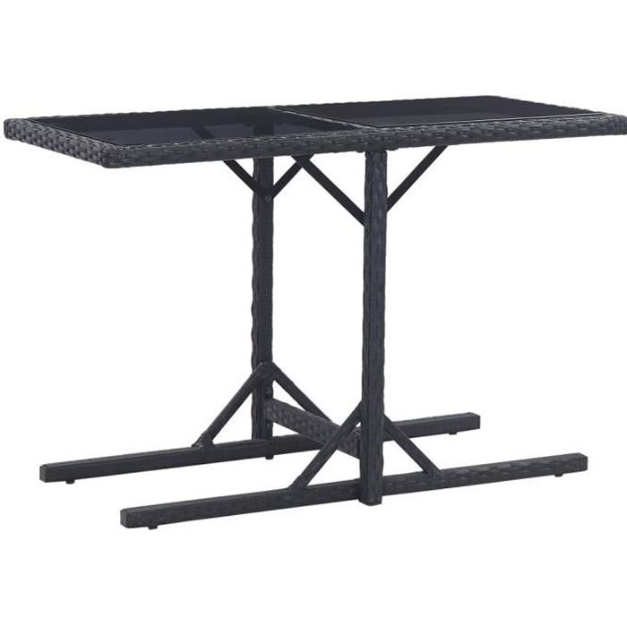Table à manger de jardin pour 4 à 6 personnes - Noir 110x53x72 cm - Haute qualité