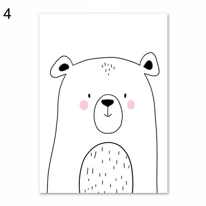 Dessin Anime Lapin Renard Ours Animal Moderne Maison Peinture Murale Toile Image Affiche 4 30 40 Cm G01fd7 Achat Vente Tableau Toile Cdiscount