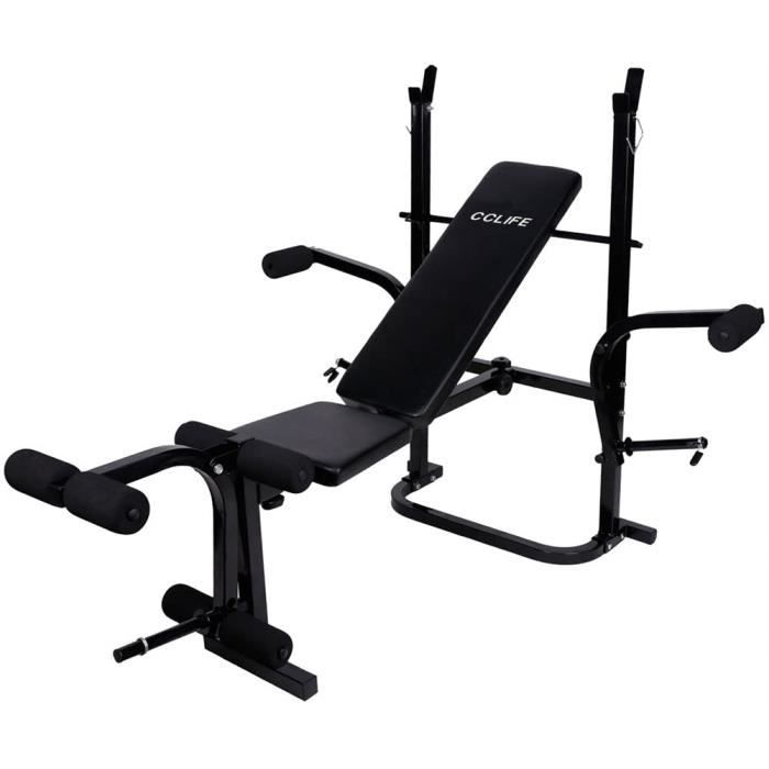 CCLIFE Banc de Musculation Multifonction Réglable Pliable - Inclinable  Fitness Supports - Barre et Haltères Entrainement Complet - Cdiscount Sport