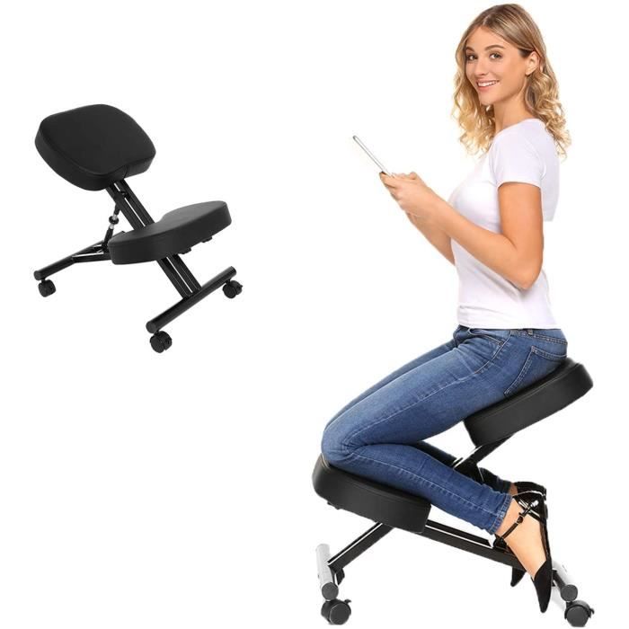 Chaise à Genoux Ergonomique Himimi - Ajustable En Hauteur, Coussin Confort - Pour Bureau, Maison, Amélioration Posture