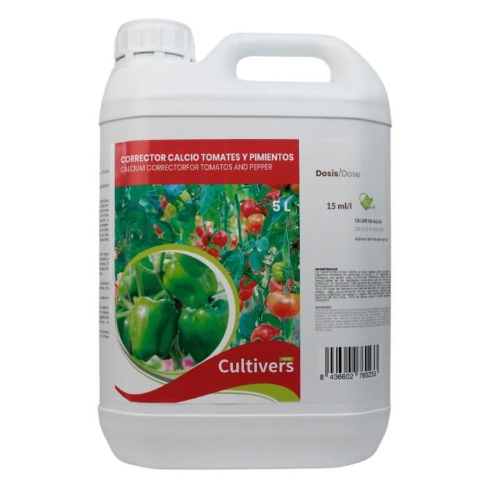 CULTIVERS Calcium Tomates Liquide 5 L Correcteur de carences de calcium pour légumes Engrais bio naturel renforce la résistance aux