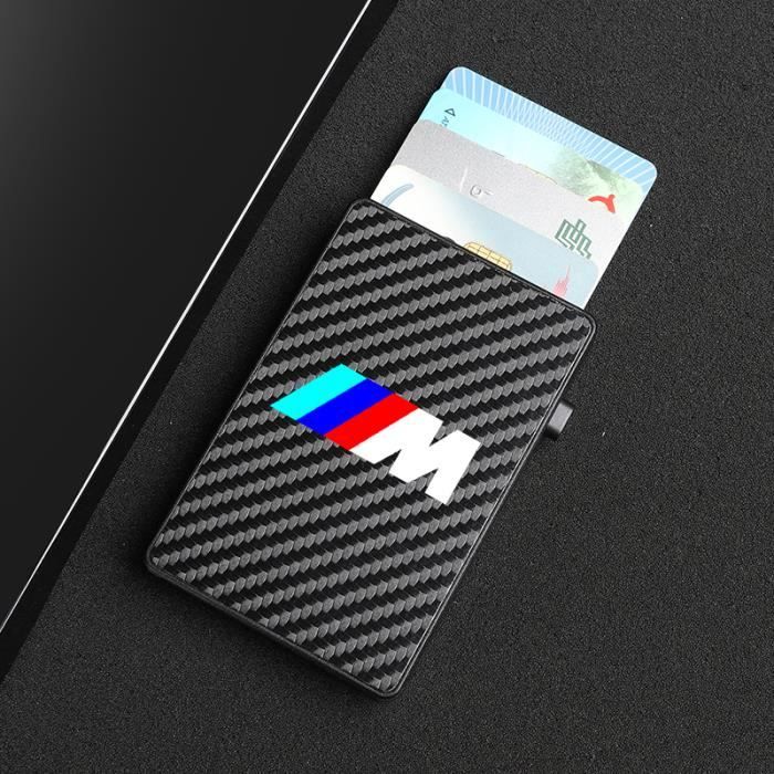 Noir - Porte carte de crédit en Fiber de carbone, Anti vol, pour BMW M E46 E90 E60 F30 F10 E39 F20 E36 E87 M3