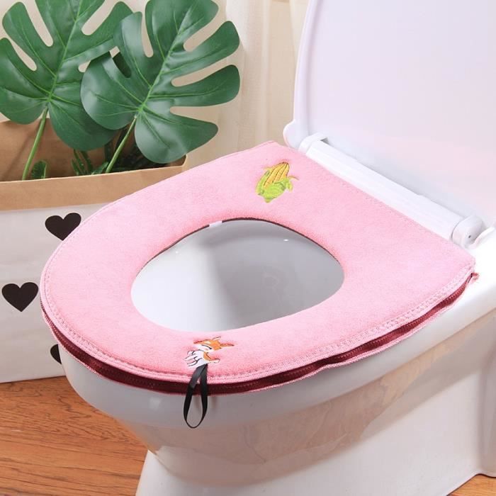 Abattant Wc Wonderlife siege de toilette quatre saisons universel fermeture eclair Velcro attache double Type Pink Deer 1 pcs Cdiscount Bricolage