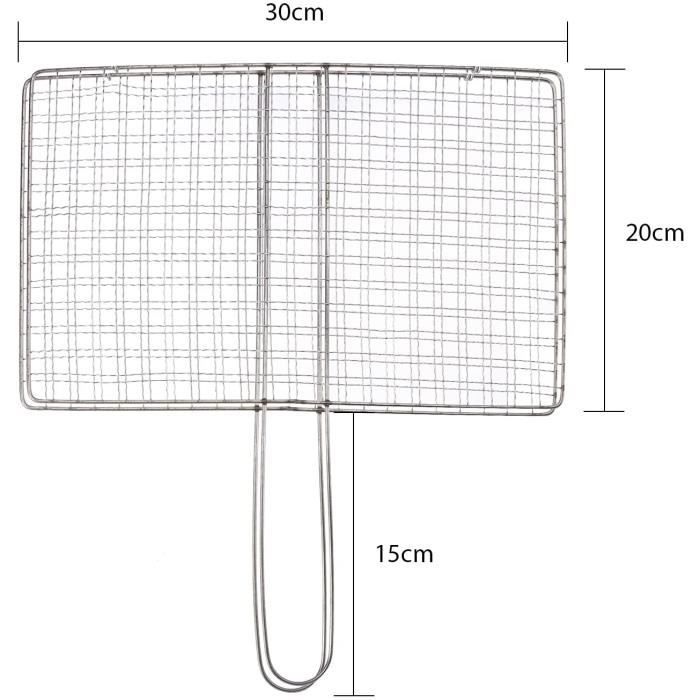 Panier De Barbecue Rond Pliable En Acier Inoxydable - Avec Poignée Amovible Et Système De Verrouillage - Pour Légumes, Poissons, Crevettes Au Grill - Dimensions 55 X 28 Cm