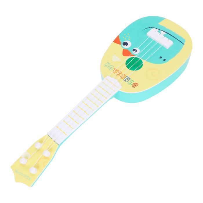 Mini Guitare Ukulélé Jouet Enfant – 4 Cordes Réglables – Instrument Musical Bébé 2 3 4 5 6 7 8 Ans – Gris