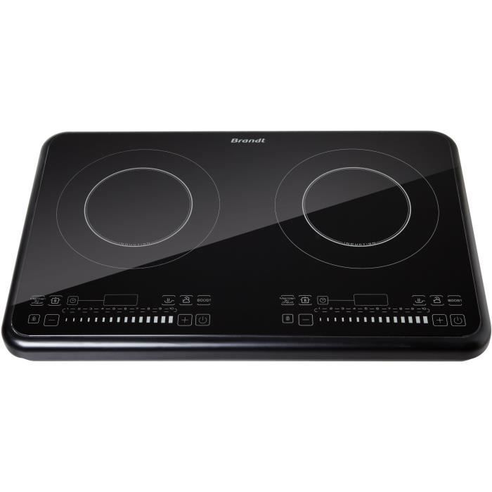 BRANDT TI2FSOFT Table de cuisson posable 2 foyers à induction Noir