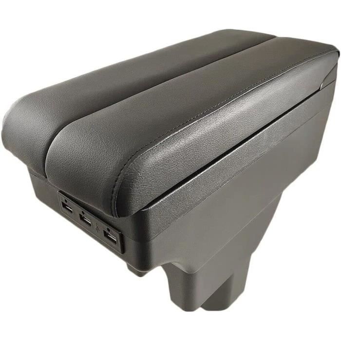 Accoudoir Central Pour Ford Fiesta MK6 (2009-2017) - Noir Textile, Réglable, Grand Rangement, Montage Facile !